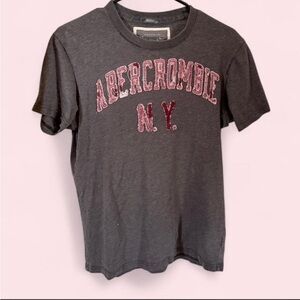 Abercrombie & Fitch Charcoal Tee with Red Graphic